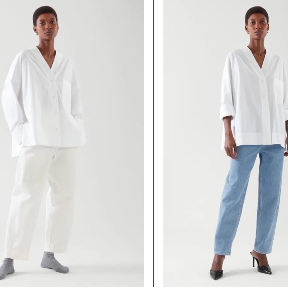 COS White Button Down Shirt for Women
